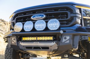 Ford F-150 Front Bumper - DV8 Offroad - Tube, Prerunner - Micro-texture black with gray skid plate accents - `21-`23